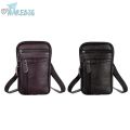 ♡NAREBIG♡ Leather Men Shoulder Bag Business Casual Phone Pouch Solid Color Small Zipper Male Travel Sports. 