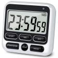 Digital Kitchen Timer with Mute/Loud Alarm Switch ON/OFF Switch, 12 Hour Clock & Alarm, Memory Function Count Up & Count Down for Kids Teachers Cooking, Large LCD Display ， Digital Kitchen Timer. 