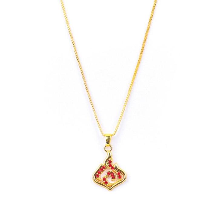 Genshin Impact Inspired Necklace Collection For Women & Man Fashion Geo Anemo Pyro Alloy Necklace Jewelry Gift