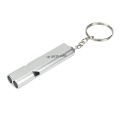 Dual Tube 120dB Metal Whistle Keyring Double Tube Whistle Keychain Key Ring Key Holder (Silver).