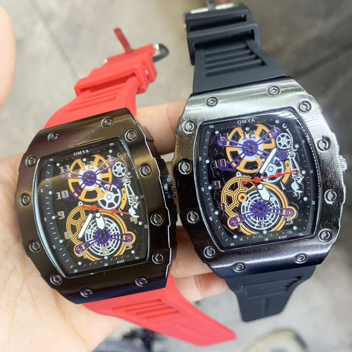 【Can last for 10 years】 OMYA Barrel-Shaped Men's Watch Fashion Business Casual Men's Watch Men's Quartz Watch Student's Watch