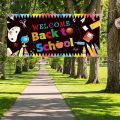 Welcome Back to School Banner, First Day of School Backdrop Banner ,Welcome Back to School Party Decorations Supplies.