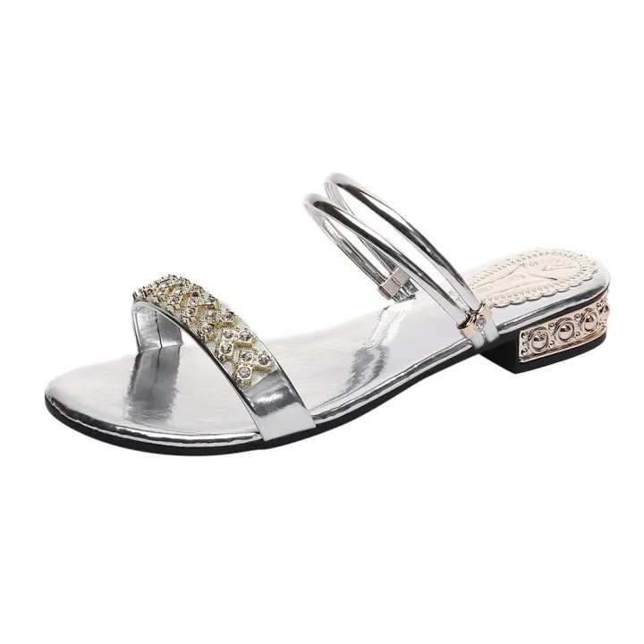 Women's%20Ladies%20Summer%20Crystal%20Flat%20Beach%20Sandals%20Roman%20Shoes%20Slippers%20-%20Image%204