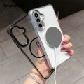 Smalshop For Magsafe Magnetic Acrylic Case For Samsung Galaxy S25 Edge S24 S23 S22 Ultra Plus FE A56 A36 A55 A16 A15 A26 Clear Back Cover.