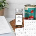 216 Spice Jar Labels Preprinted Waterproof Letter Kitchen Jars Stickers For Cans Self-Adhesive Labels Spice Storage Jar Label Kitchen Labels. 