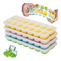 Silicone Rubber Ice Moulds Freezer Stackable Non Spill Ice Cube Tray Dishwasher Safe BPA Free (1 Pcs). 