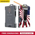 Customize Name Wallet For Men Slim Aluminum Metal Money Clip ID Badge Holder Case RFID Blocking Hold up 15 Cards with Cash Clip. 
