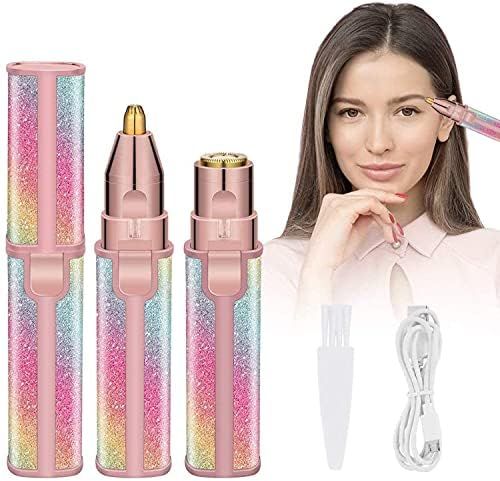Electric Hair Remover Trimmer For Women，Rechargeable 2 in 1 Flawless Facial Razor