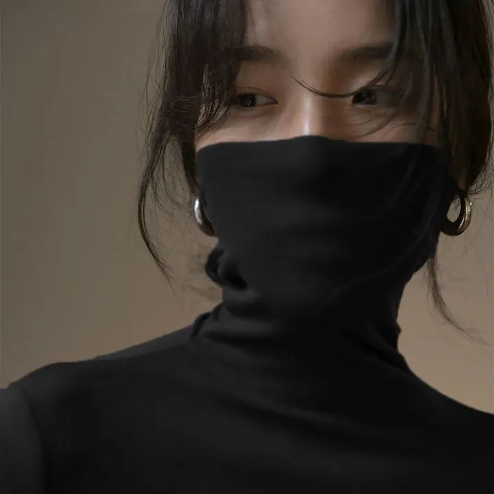 Large%20Size%20Women's%20Turtleneck%20Bottoming%20Shirt%20Winter%20All-Matching%20Students%20plus%20Velvet%20Thickened%20Black%20Heap%20Collar%20Long%20Sleeves%20ins%20Top%20-%20Image%202