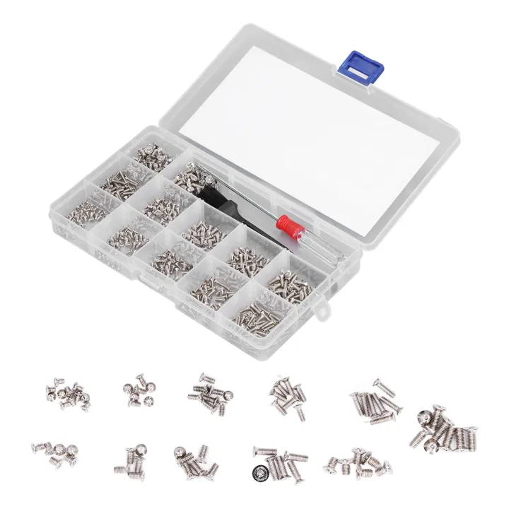 Computer%C2%A0Screw%C2%A0Assortment,%20Flat%C2%A0Head%20Replacement%20Carbon%20Steel%20M2%C2%A0M2.5%C2%A0M3%20Computer%C2%A0Screws%20Kit%20with%20Screwdriver%C2%A0+%C2%A0Brush%20for%20Serviceman%20for%20Laptop%20-%20Image%202