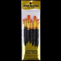 10 pcs Art Brushes Supplies Stationery Artist Purple Nylon Paint Brush Professional Watercolor Acrylic Wooden Handle Painting MuXiaRe. 