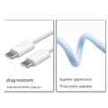 For 15 Macaron Data Cable Dual Type-C Fast Charging Braided Data Cable C to C 60W 100cm Charging Cable,Gray White Easy to Use. 
