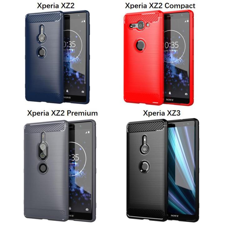 Carbon Brushed Casing Sony Xperia XZ2 Premium XZ1/XZ2 Compact XZ3 XZ4 XZ5 Xperia 10 II III 10+ 10 Plus Phone Case Cover