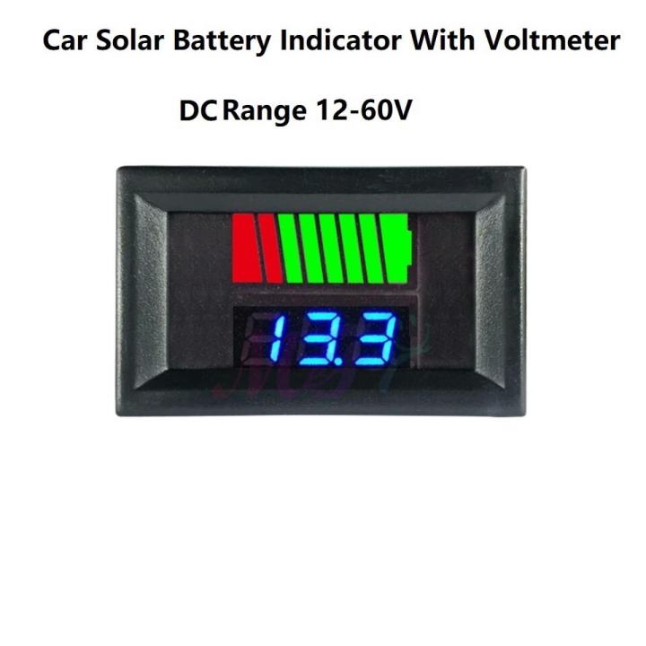 Battery Charge Level Indicator 12V 24V 36V 48V 60V 72V Lithium Battery Capacity Meter Tester With LED Voltmeter for Cars, Motorcycles, Electric Bicycles, Trucks, Easy-bike Auto Rickshaw