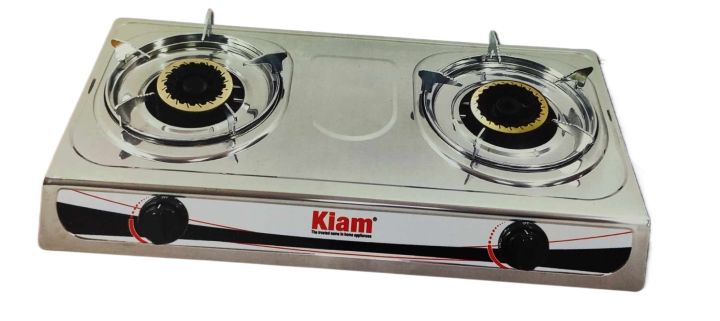 Kiam Gas Stove Stainless Steel-Double Burner- TSR 2050 (L.P.G)