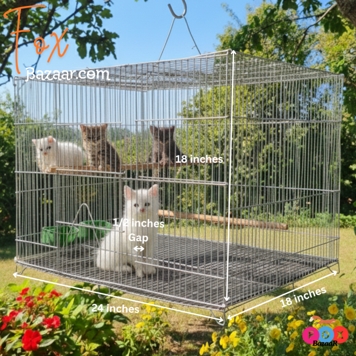 Code-%206045%20-%2018%20x%2012%20Inches%20Thin%20Metal%20Wire%20Cage%20with%20Tray,%20Food%20&%20Water%20Pot%20for%20Budgerigar,Lovebirds,Finches,Parrots,Hamster,Cockatiel,%20Chicken,Duck,Quail,Rabbit%20,Cat,Dog%20,Dove%20%7C%20bird%20cage%20house%20accessories%20food%20toy%20nest%20harness%20feeder%20china%20decoration%20-%20Image%209