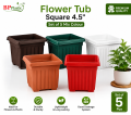 Flower Tub Square 4.5" Mix color 5 pics Set. 