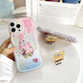 BILI for Vivo Y36 4G 5G / Y27 5G Back Cover With Free Ring Holder Spongebob Soft Transparent Colorful Wavy Phone Cases. 