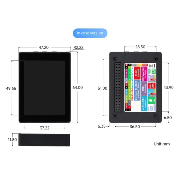 ESP32-S3 2.41 Inch AMOLED Touchscreen Development Board 600x 450 ESP32 ...