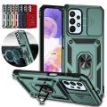 Armor Case For Samsung Galaxy A55 A35 A25 A15 A05S A05 A54 A34 A24 A14 5G Slide Camera LensProtection Magnetic Ring Holder Cover.