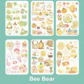 6 Sheets Cute Cartoon Series Waterproof PVC Stickers Transparent Kawaii Album Diary Journal Decorative Crafts Scrapbooking DIY Sticker Gift. 