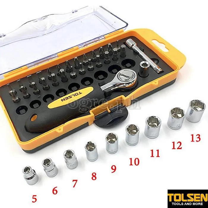 TOLSEN%2020035%2038Pcs%20Bit%20&%20Ratchet%20Socket%20Set%20(%201/4%5C"%20Drive%20)%20TPR%20Handle%20-%20Image%204