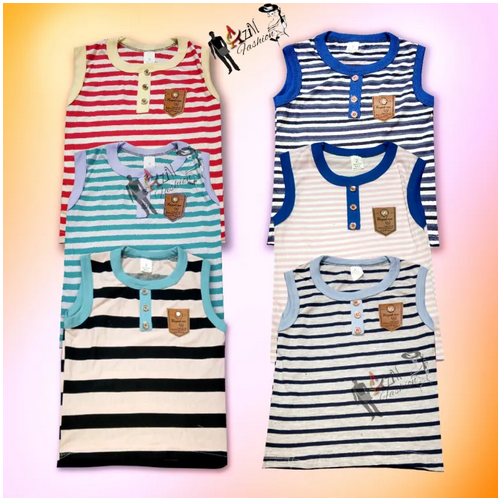 6 Pieces Multi Color Stripe Cotton Magi T-shirt for baby kids