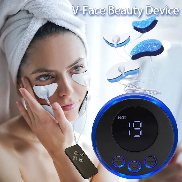 EMS Facial Massager Face Lifting Microcurrent V-Face Double Chin Remover Neck Lift Skin Tightening Anti-Wrinkle Beauty Device