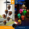 6 Leds Luminous Skull Wind Chimes IP65 Waterproof Solar Powered Color Changing Outdoor Hanging Solar Lights For Haunted House Decor. 
