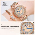badgeLouisWill Ladies Watch Fashion Quartz Watch Diamond Watches Steel Strap Watches 30M Waterproof Watch Thin Strap Watch Roman Numerals Dial Watches Luxury Design Watch Wristwatch.