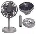 Joy Super JY-2218 Professional Rechargeable Portable Mini Table Fan Strong Wind Left to Right Oscillating Angle 45 Degrees - AC/DC.
