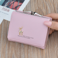 Cartoon Leather Women Wallets Pocket Ladies Purse Clutch Wallet Women Short Card Holder Cute Girls Deer Wallet Portfel.