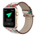 For Apple Watch Ultra 49mm&Watch Ultra 2 49mm / Series 9&8&7 45mm / SE 3&SE 2&6&SE&5&4 44mm / 3&2&1 42mm Fashion Pastoralism Style Little Floral Pattern Women Watch Leather Watch Band. 