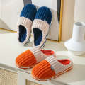 Tiktok cotton of the same style women in autumn and winter, indoor home warmth, moon shoes, net red lovers, plush slippers for men. 