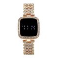 Full Diamond Touch Screen LED Watch Ladies Fashion Quartz Watch Diamond Steel Strap 30M Waterproof Watch for Women & girls. 