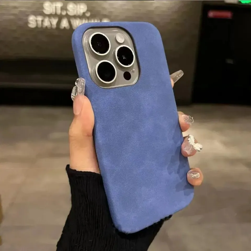 Luxury Suede & Leather Hybrid Case For IPhone 11-16 Series - Slim Fit, Shockproof Protection