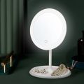 LED Makeup Mirror With Light Lamp With Storage Desktop Rotating Cosmetic Mirror Light Adjustable Dimming USB Vanity Mirror. 