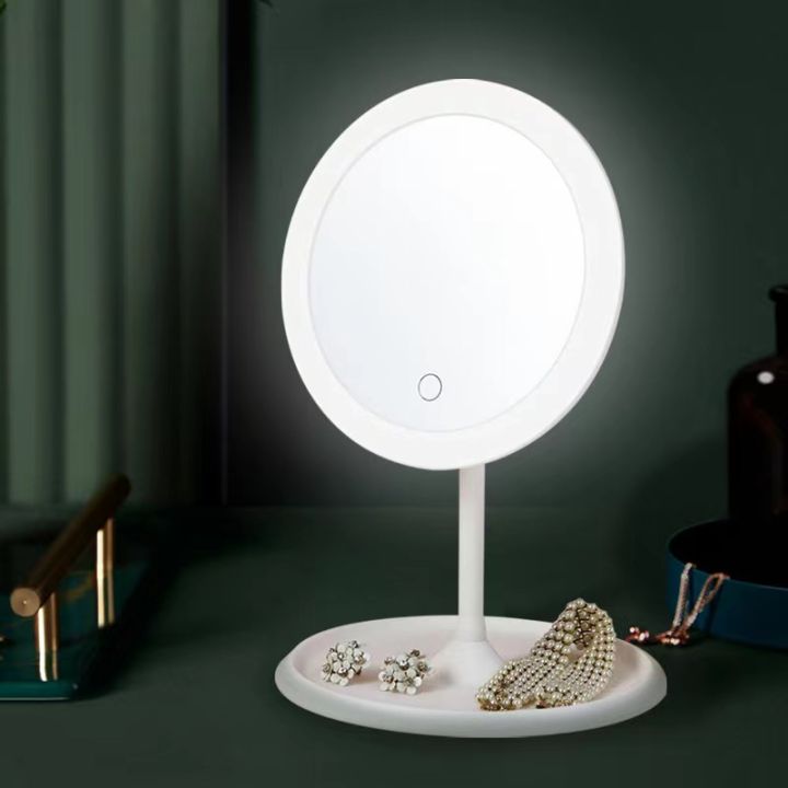 LED%20Makeup%20Mirror%20With%20Light%20Lamp%20With%20Storage%20Desktop%20Rotating%20Cosmetic%20Mirror%20Light%20Adjustable%20Dimming%20USB%20Vanity%20Mirror%20-%20Image%202