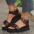 Casual GLADIATOR Summer Modern Sandals for Women 2024 Fasion Solid Rubber Ladies Shoes Ankle Strap Women's Sandals Zapatos.