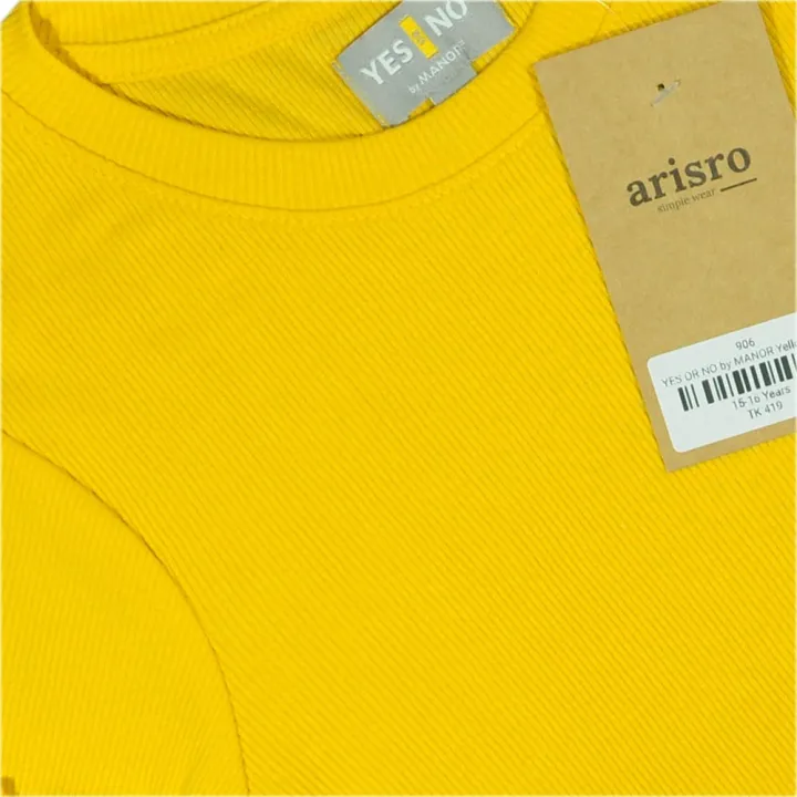 YES%20OR%20NO%20by%20MANOR%20Yellow%20Colored%20Girls%20Tops%20T-Shirt%20-%20Image%202