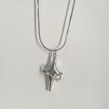 Korean fashion chain crystal star necklace, cute and sparkly choker, Egirl aesthetic necklace, Y2K jewelry, punk accessories, boho.