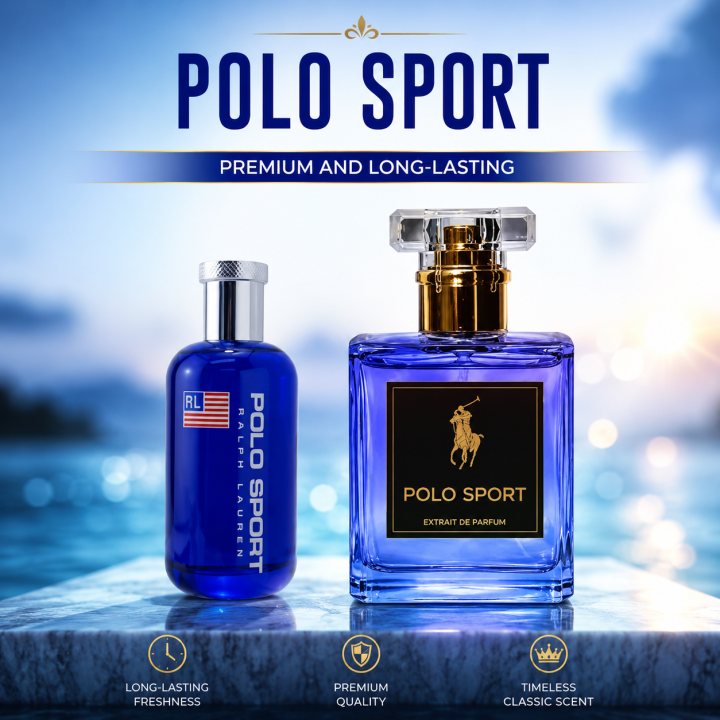 Aqua Drive - "Polo Sport" Inspired EDP. Embrace Crisp Mint, Marine Seagrass, & Clean Sandalwood. Your Fresh, Dynamic & Invigorating Scent.