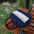 Lunch Carry Bag, Jute Fabric, Navy Blue, (10.5″x8.5″x5″).