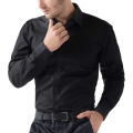 Deep Black Cotton Casual Shirt for Men. 