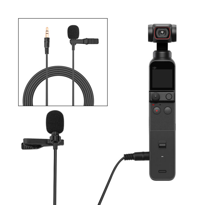 3.5mm Mini Portable Clip-On Lapel Condenser Microphone Wired Mic For Pocket 2 Do-It-All Handle Gimbal Camera Accessories