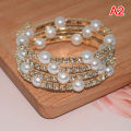 Elegant Crystal Imitation Pearl Bracelet Multilayer Stretchable Pearl Bracelet Pearl Bracelet for Women Bridal Jewelry Gift.