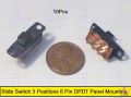 Slide Switch 3 Positions 6 Pin DPDT Panel Mounting-10Pcs. 