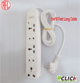 Multi Extension 2 Pin Click Socket 5 Port 9 Feet Cable power extension cord.10A, Click Multi plug Premium White Extension .. 