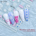 Myyeah 3D Christmas Nail Art Sticker Embossed Cute Santa Snowflake Cat Nail Decals Xmas Nail Decal Slider DIY Manicure Decoration. 