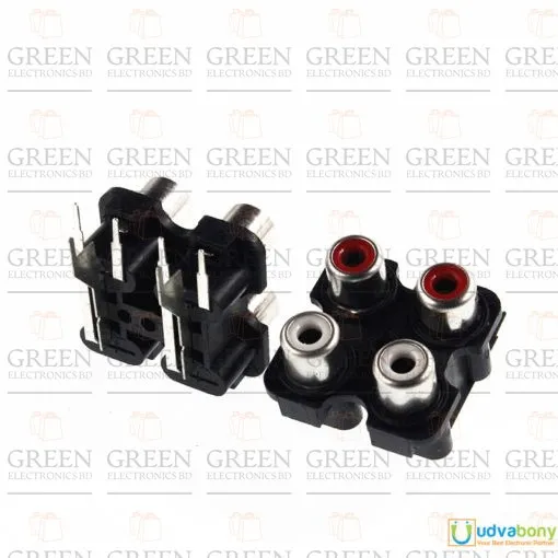 2Pcs%20PCB%20Mount%20Stereo%20Audio%20Video%20Jack%20AV/RCA%20Socket%204%20Position%20Female%20Connector%20-%20Image%206